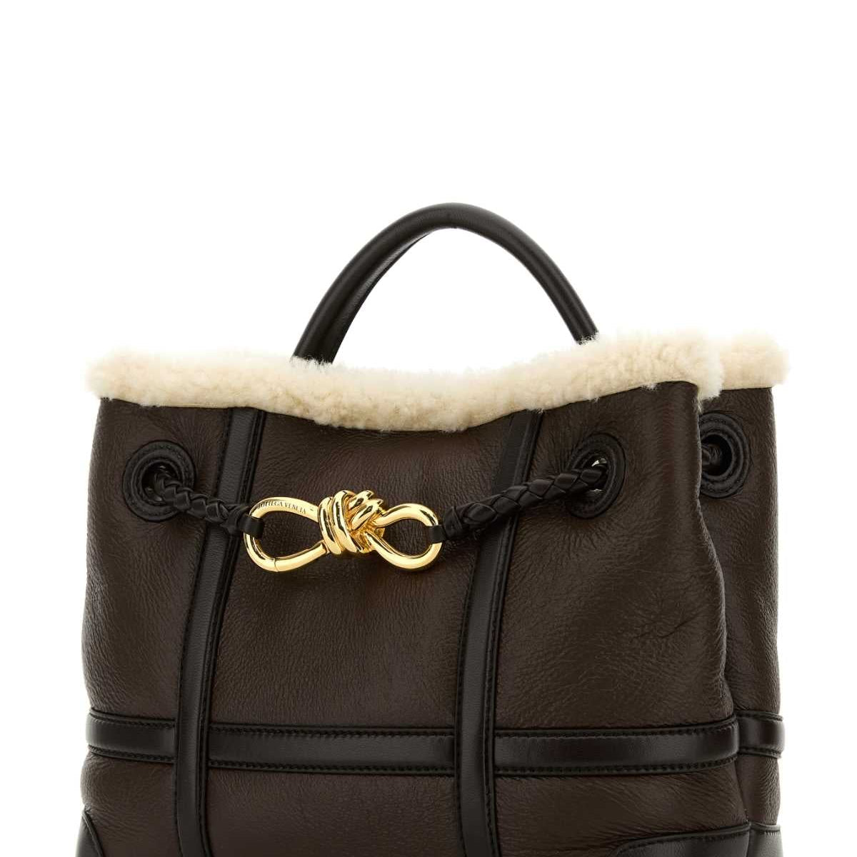 Bottega Veneta Women Brown Leather Small Andiamo Handbag
