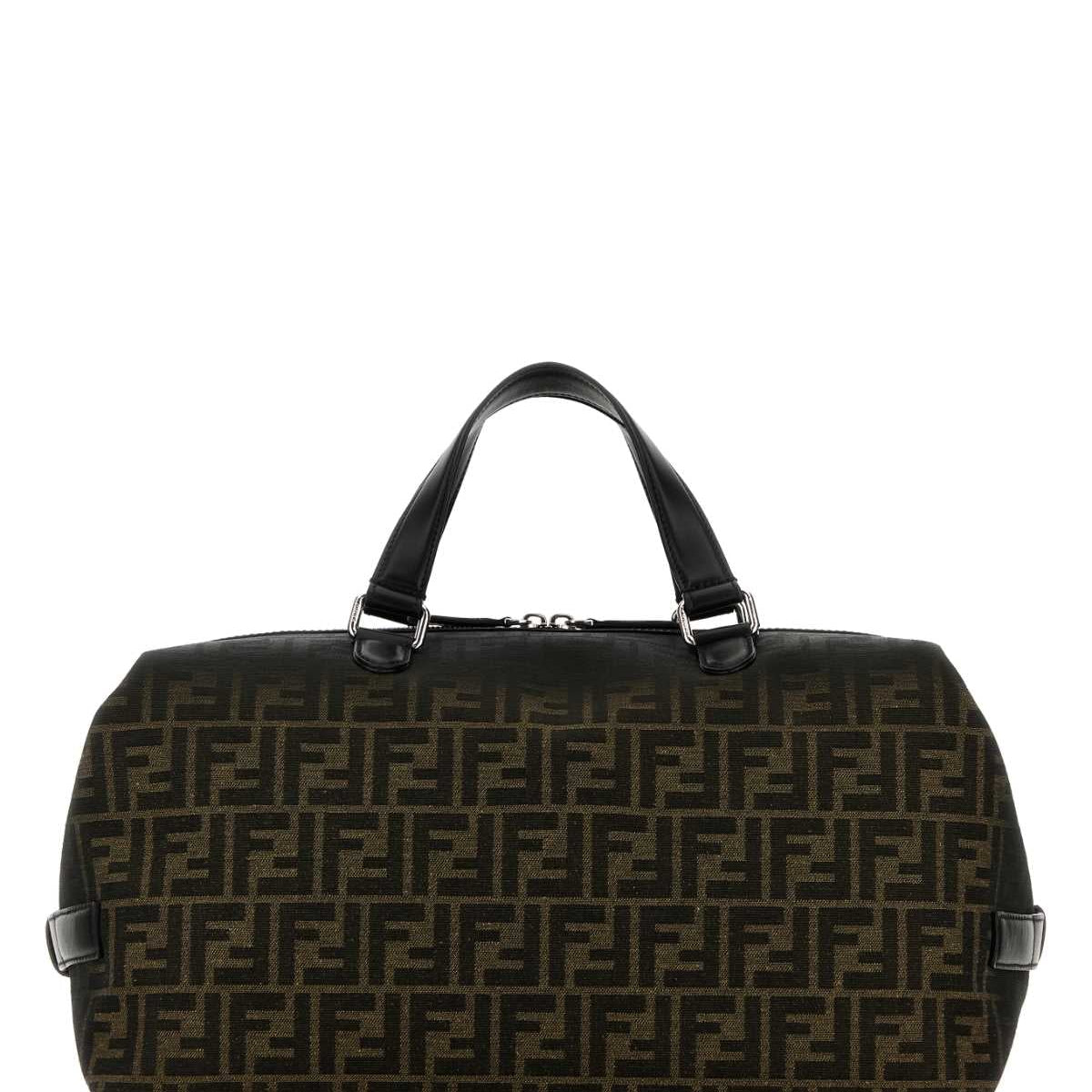 Fendi Men Embroidered Fabric Medium Fendi Siesta Ff Eclissi Travel Bag