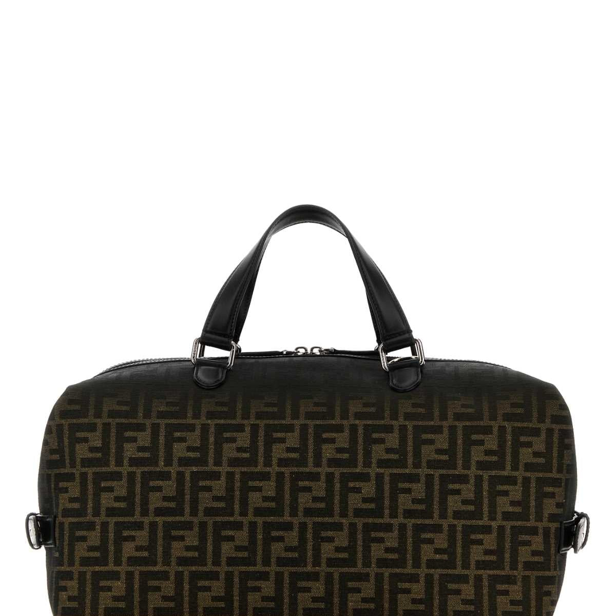 Fendi Men Embroidered Fabric Medium Fendi Siesta Ff Eclissi Travel Bag
