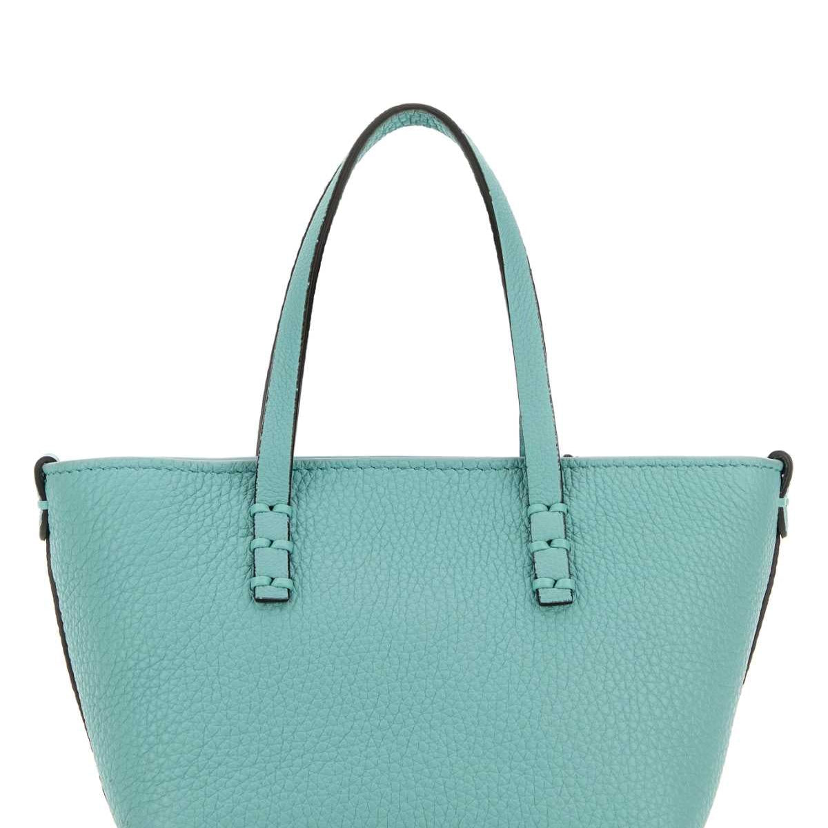 Fendi Women Light Blue Leather Mini Roll Handbag