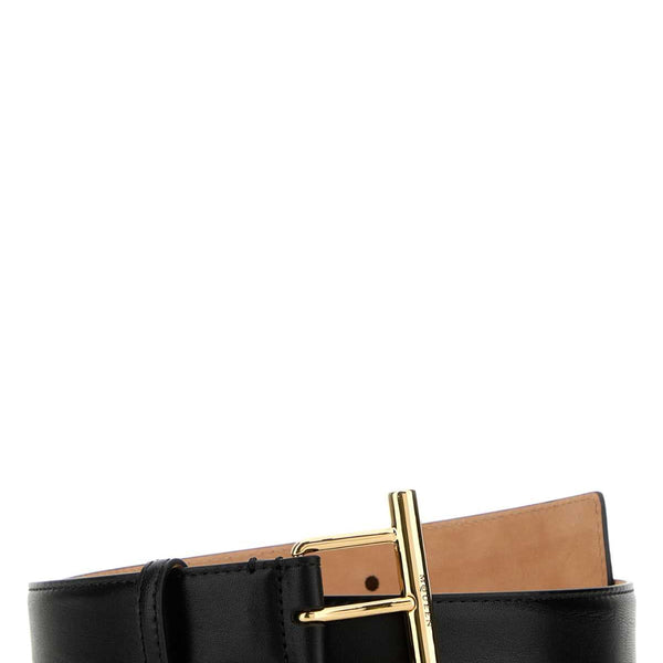 Alexander Mcqueen Women Black Leather Belt
