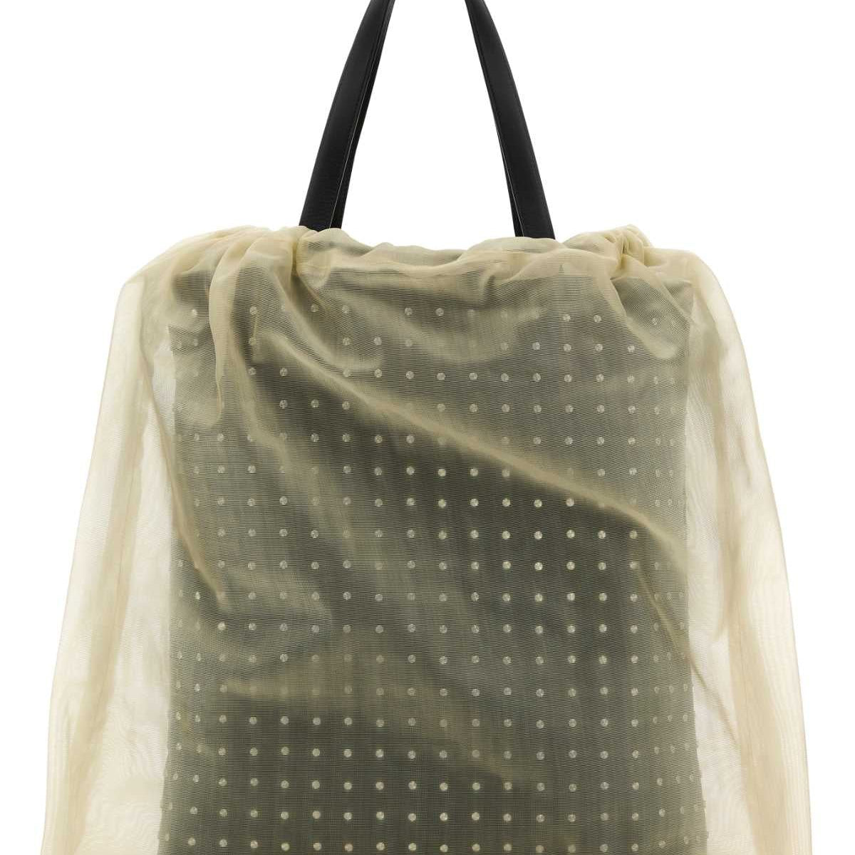 Alexander Mcqueen Women Two-Tone Leather And Tulle Nebula Shopping Bag