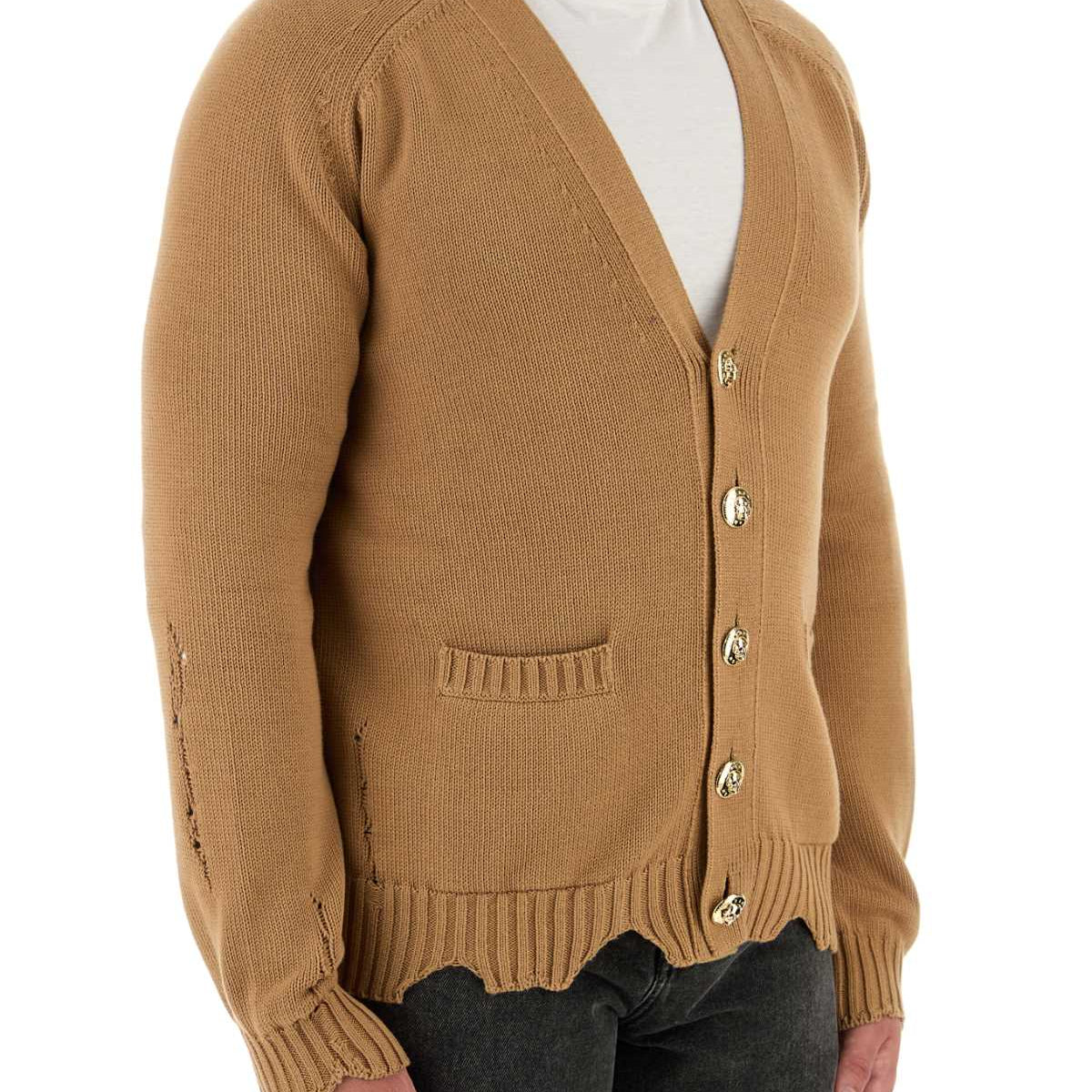 Alexander Mcqueen Men Biscuit Cotton Cardigan