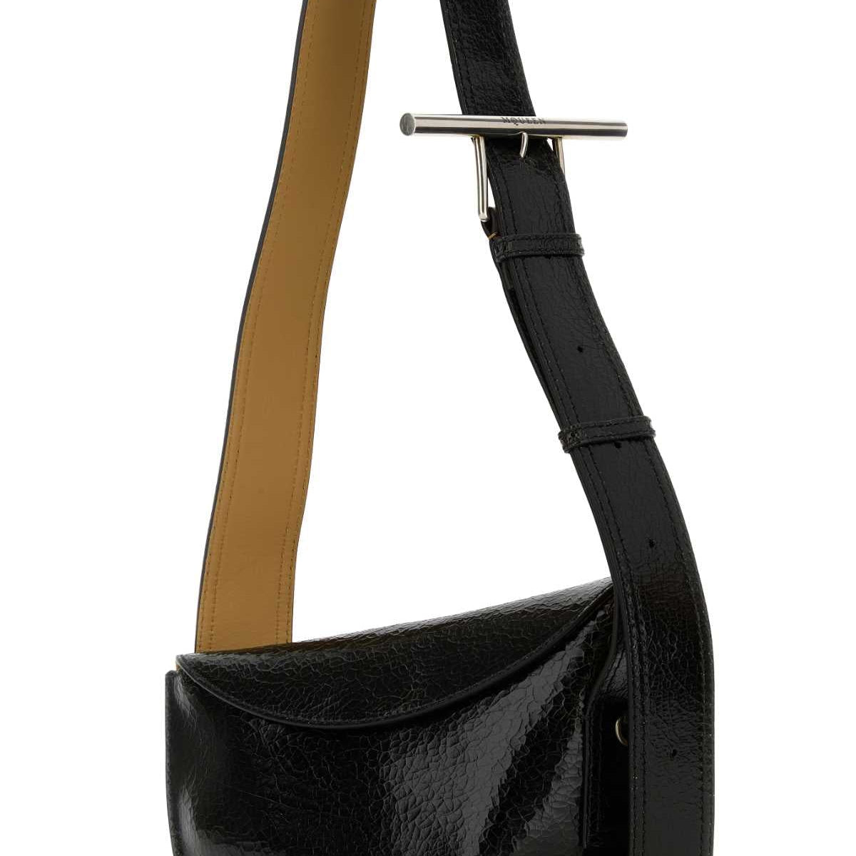 Alexander Mcqueen Men Black Leather Sling Crossbody Bag