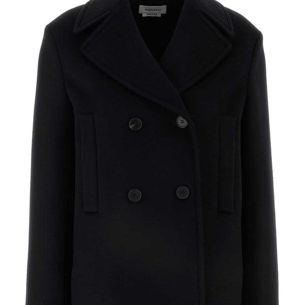 Alexander Mcqueen Women Black Felt Coat