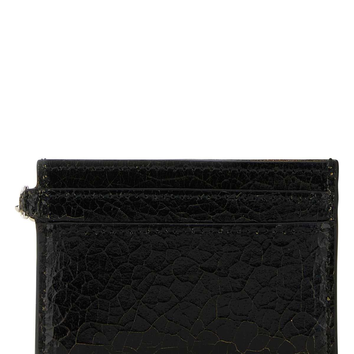 Alexander Mcqueen Men Black Leather Card Holder