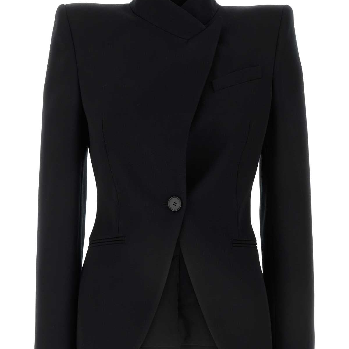 Alexander Mcqueen Women Black Wool Blazer
