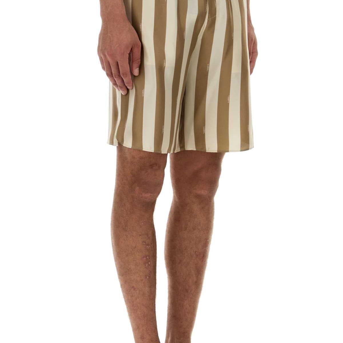 Fendi Men Printed Silk Bermuda Shorts