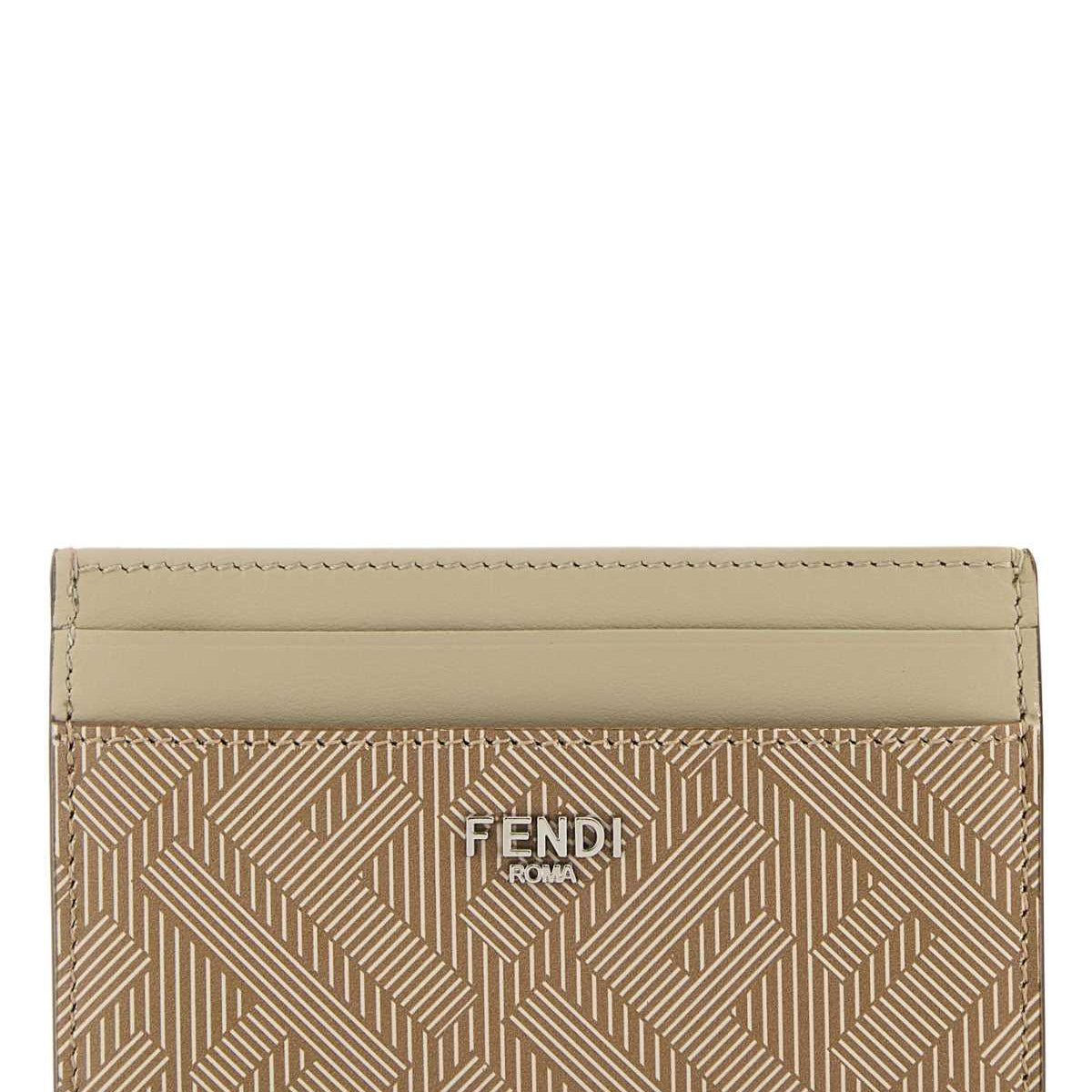 Fendi Men Two-Tone Leather Fendi Shadow Card Holder