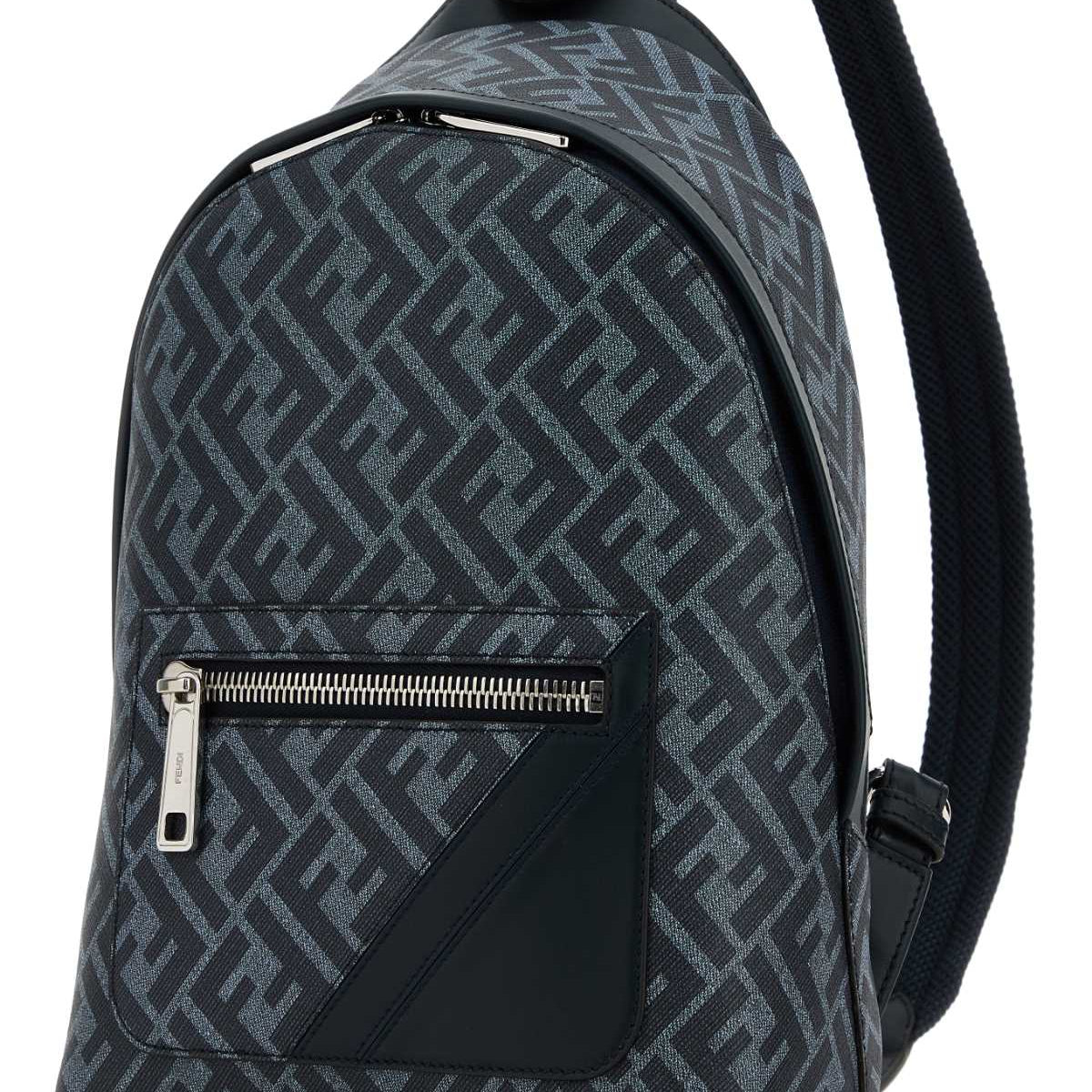 Fendi Men Multicolor Canvas And Leather Small Fendi Chiodo Diagonal Backpack