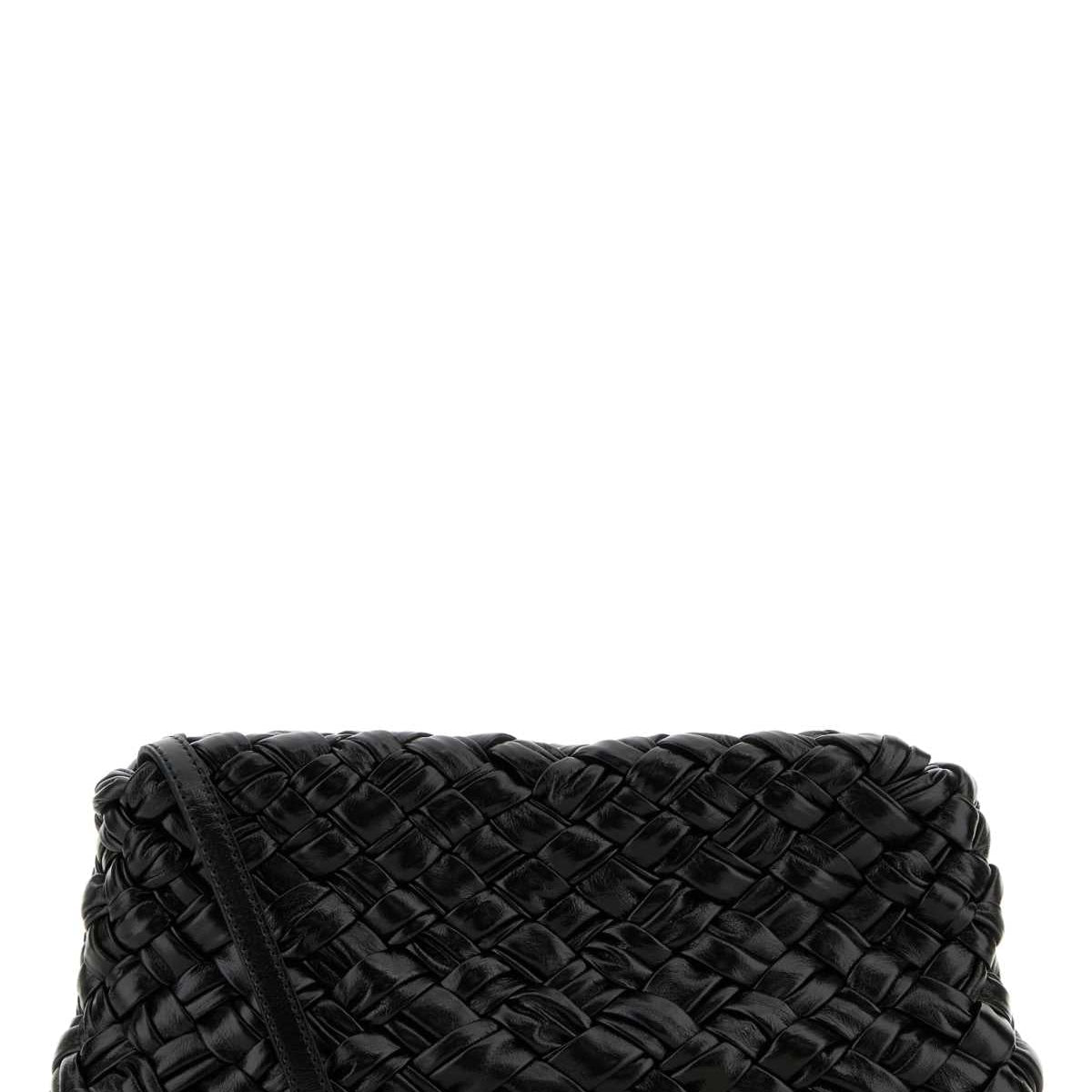 Bottega Veneta Women Black Leather Kalimero Cha-Cha Clutch