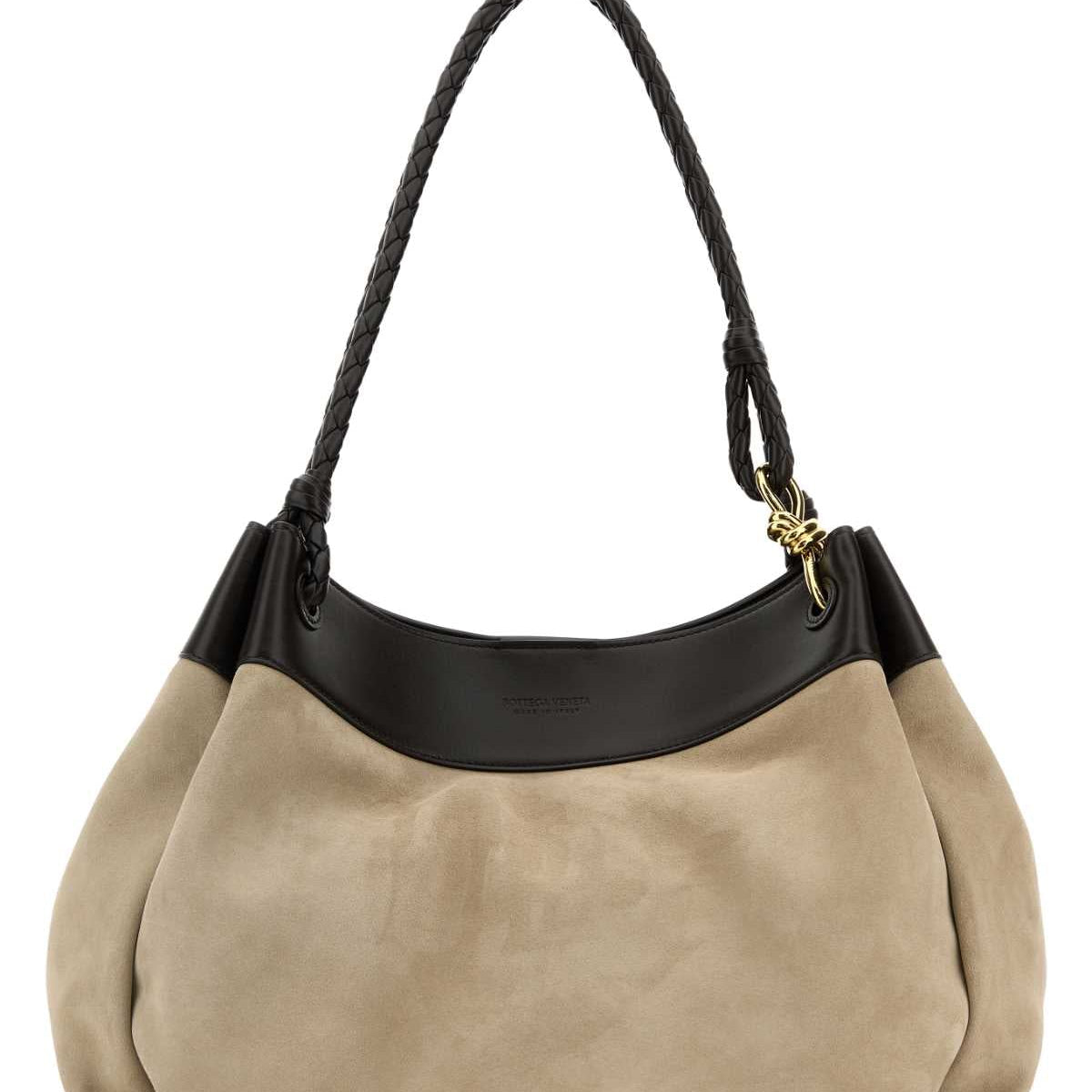 Bottega Veneta Women Two-Tone Suede Ad Leather Maxi Parachute Shopping Bag