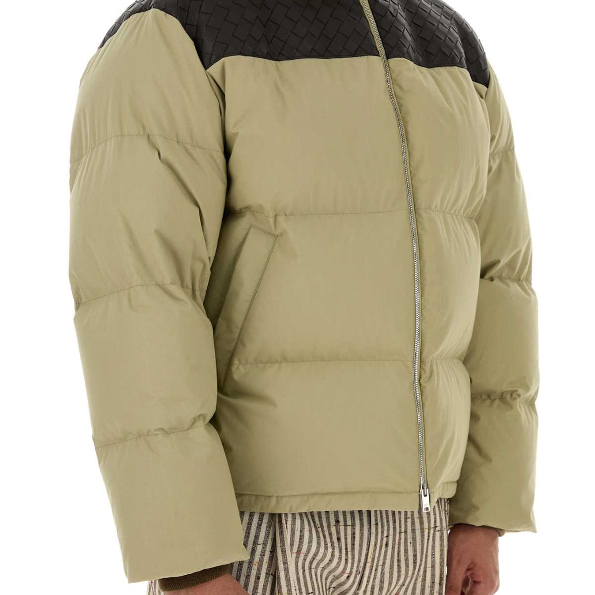 Bottega Veneta Men Beige Poplin Down Jacket