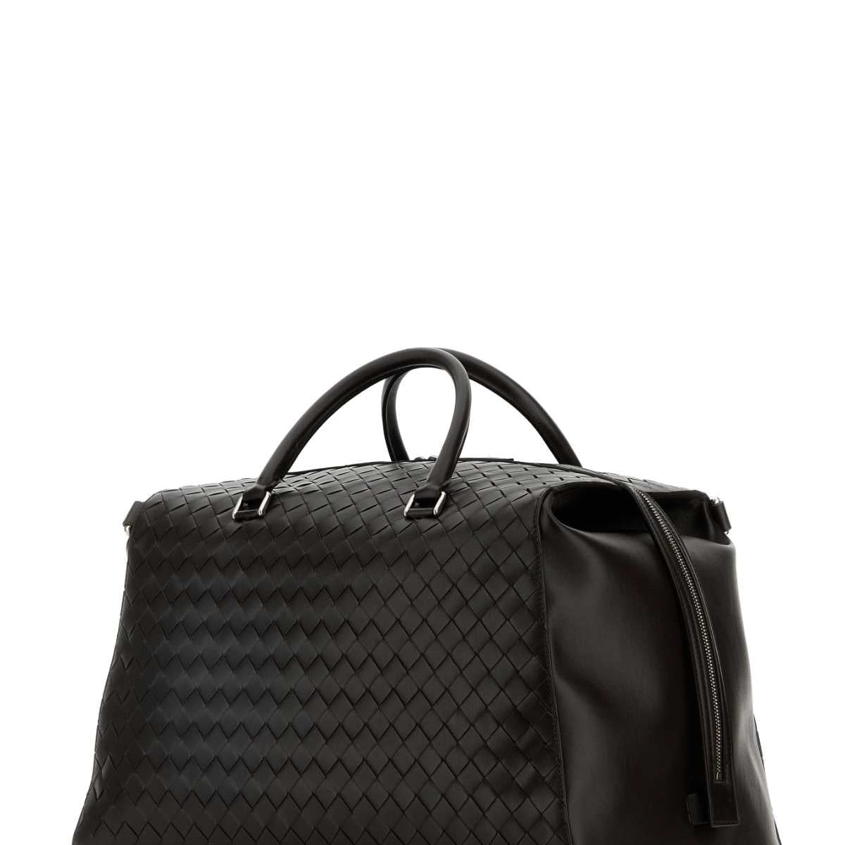 Bottega Veneta Men Dark Brown Weekender Tape Travel Bag