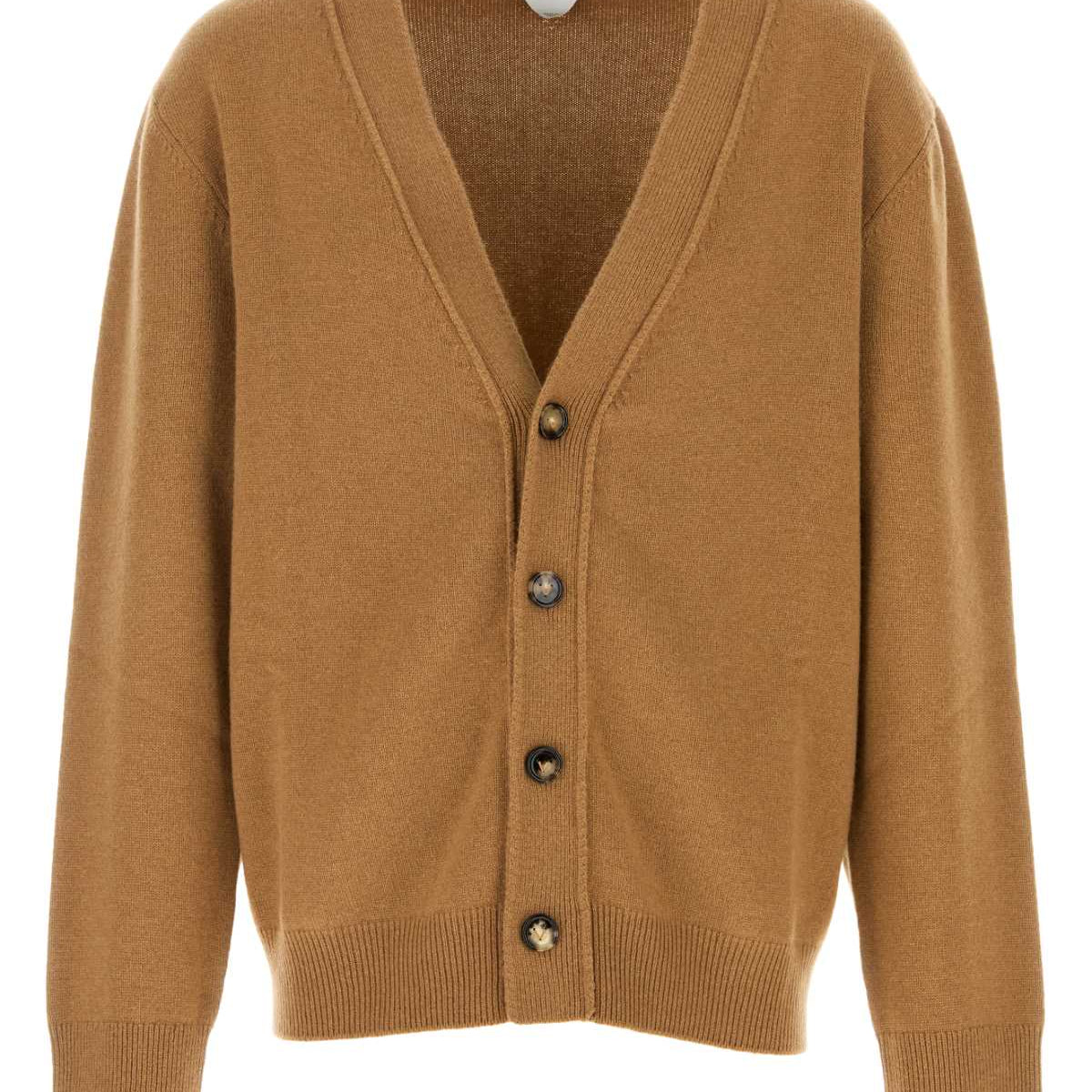 Bottega Veneta Men Camel Stretch Cashmere Blend Cardigan