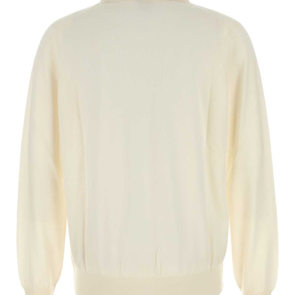 Bottega Veneta Men Ivory Cashmere Polo Shirt