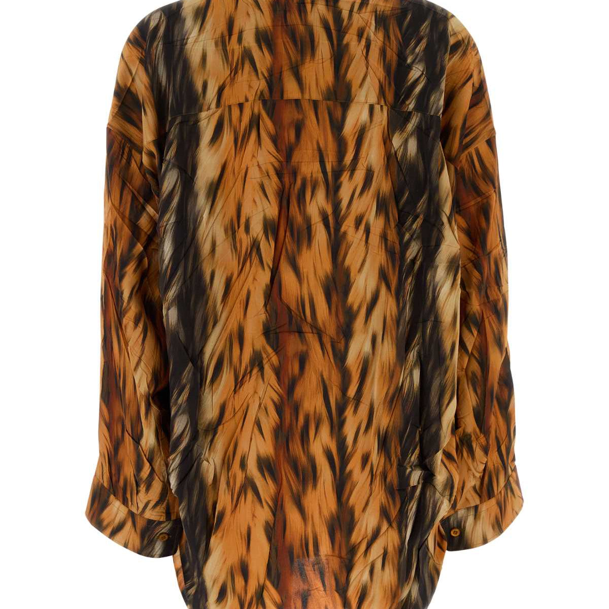 Balenciaga Women Printed Silk Oversize Shirt