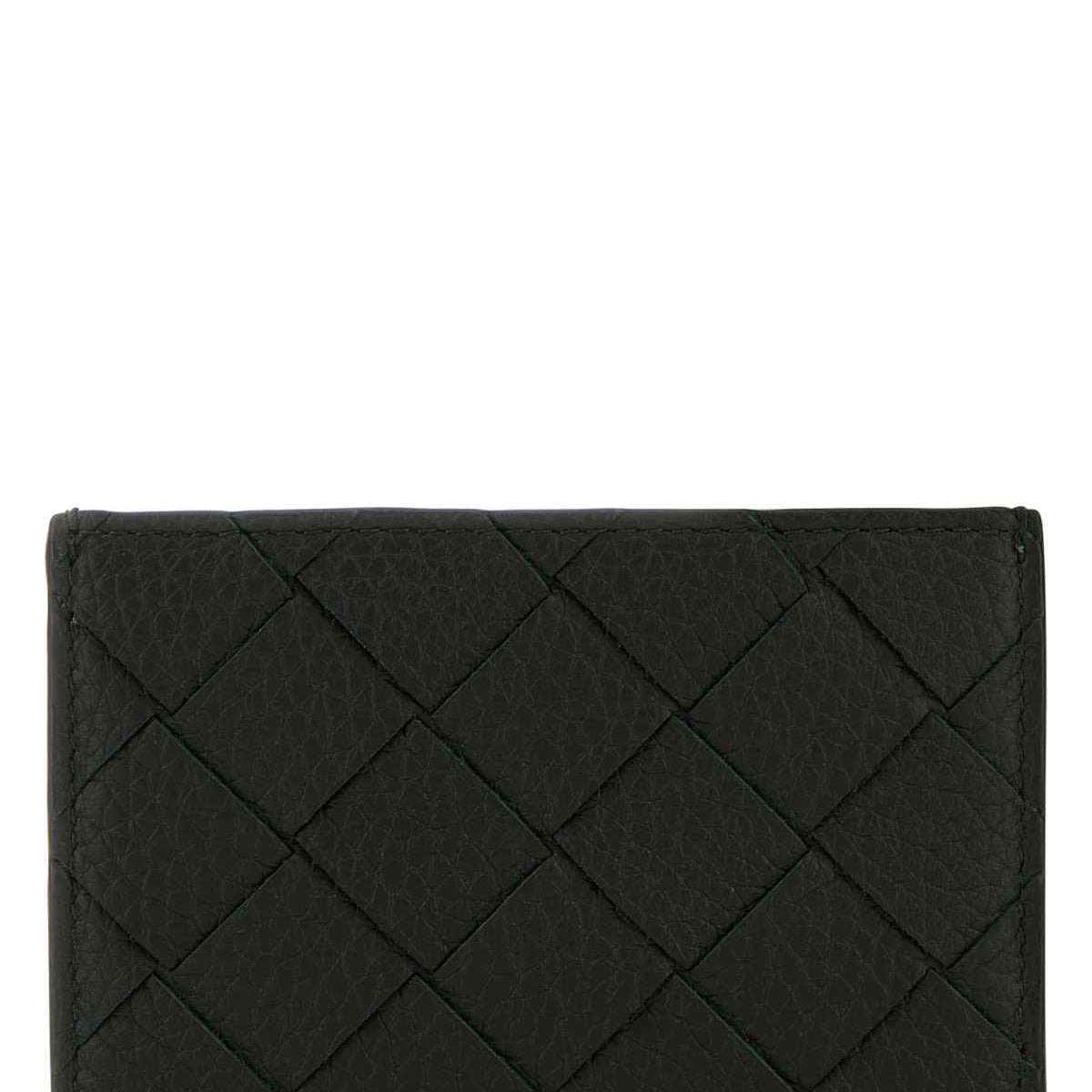 Bottega Veneta Men Bottle Green Leather Card Holder
