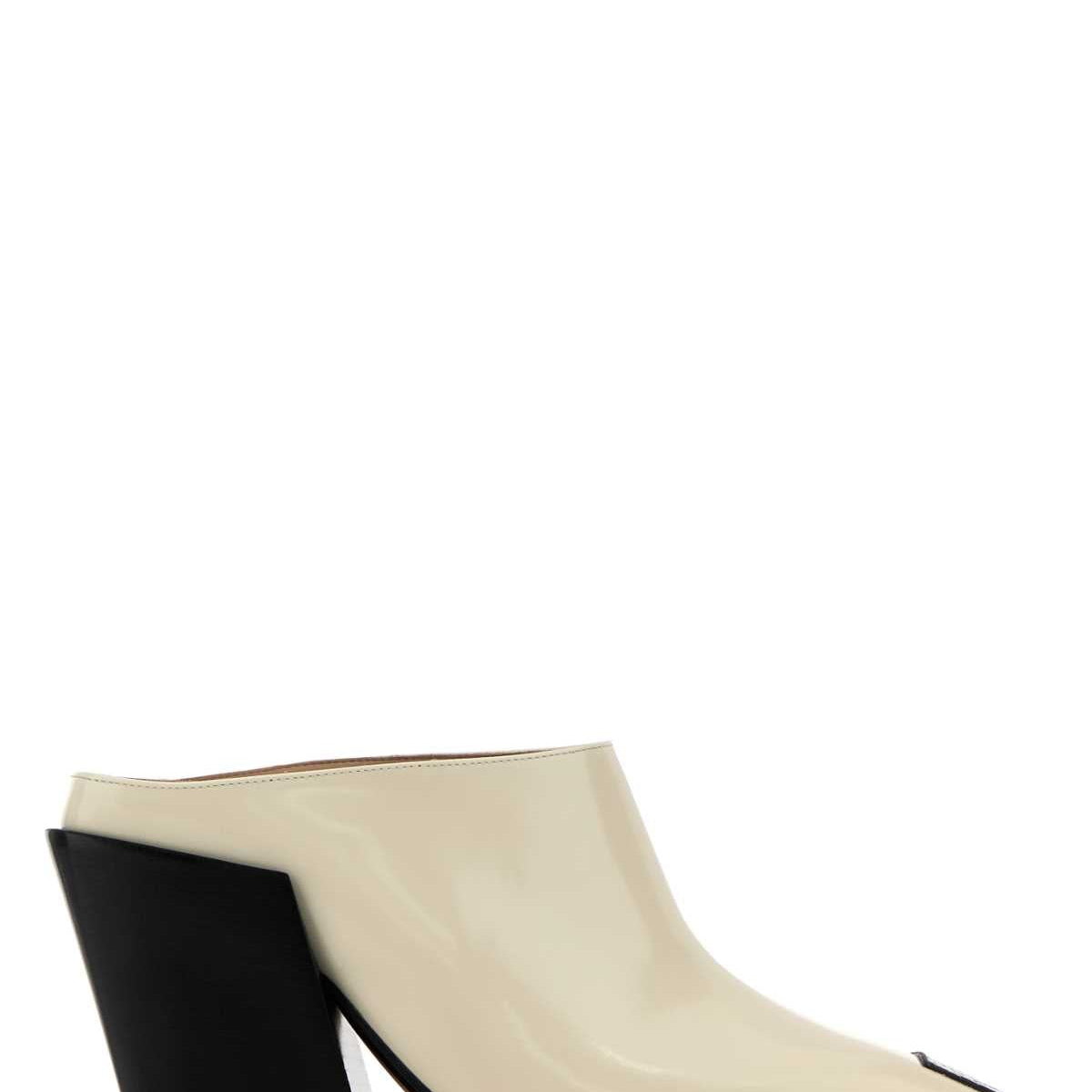 Bottega Veneta Women Ivory Leather Ventura Mules