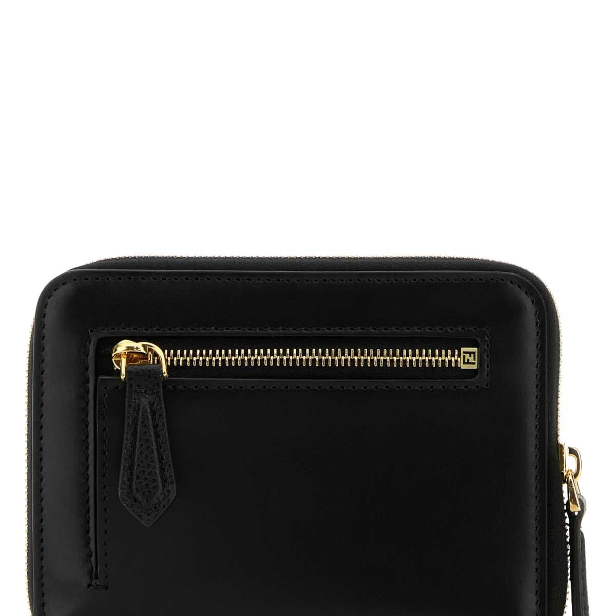 Fendi Women Black Leather Ff Diamonds Wallet