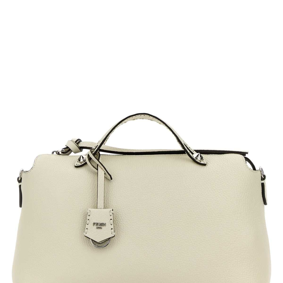 Fendi Women Ivory Leather Large By The Way Handbag