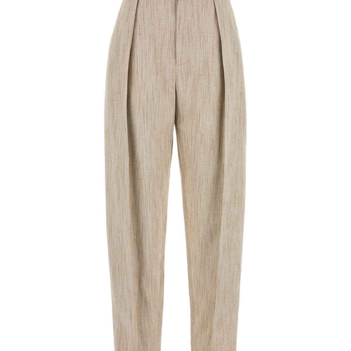Bottega Veneta Women Melange Beige Viscosa Blend Pant
