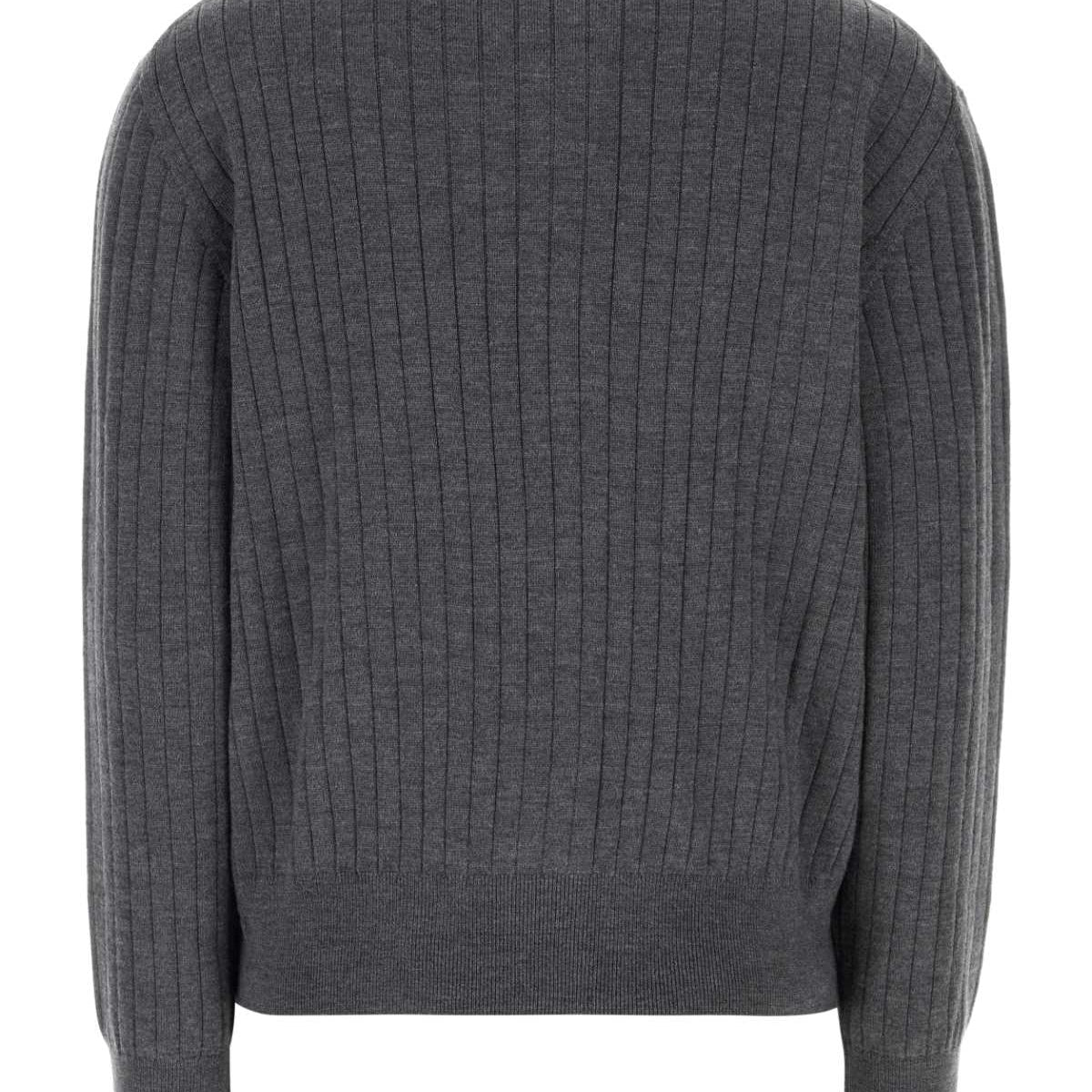 Bottega Veneta Women Dark Grey Wool Cardigan