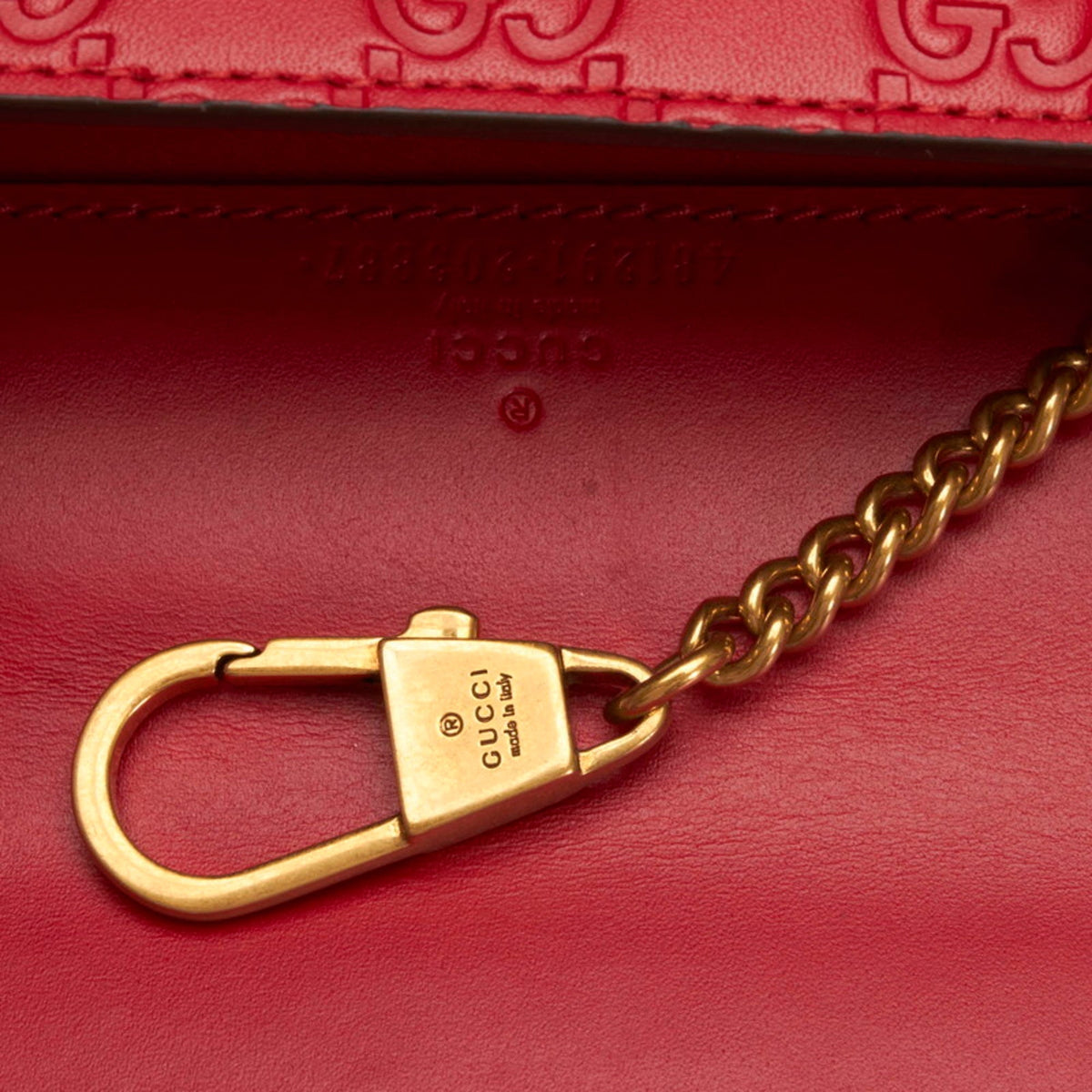 Gucci Shima Cherry Motif Chain Shoulder Bag 481291 Red Leather Ladies GUCCI