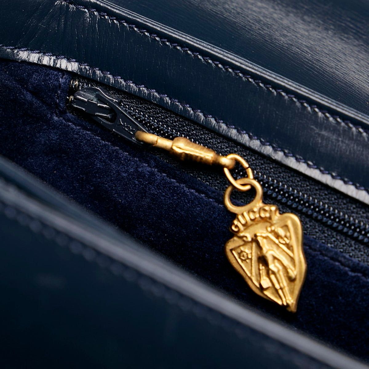 Gucci Old Handbag 000 33 Navy Leather Ladies GUCCI