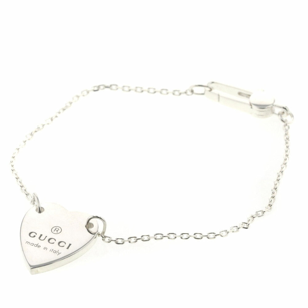 Gucci Bracelet Trademark Heart Pendant Silver 925 Ladies GUCCI