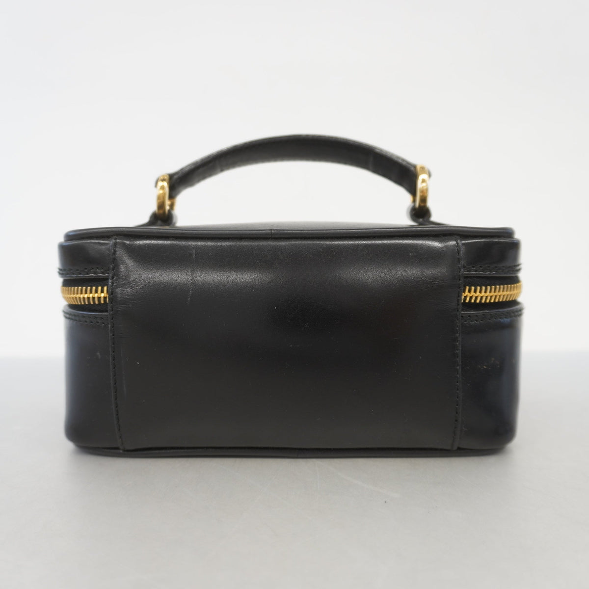 Gucci Vanity Bag Bamboo 032 1956 0151 Leather Black Gold Metal