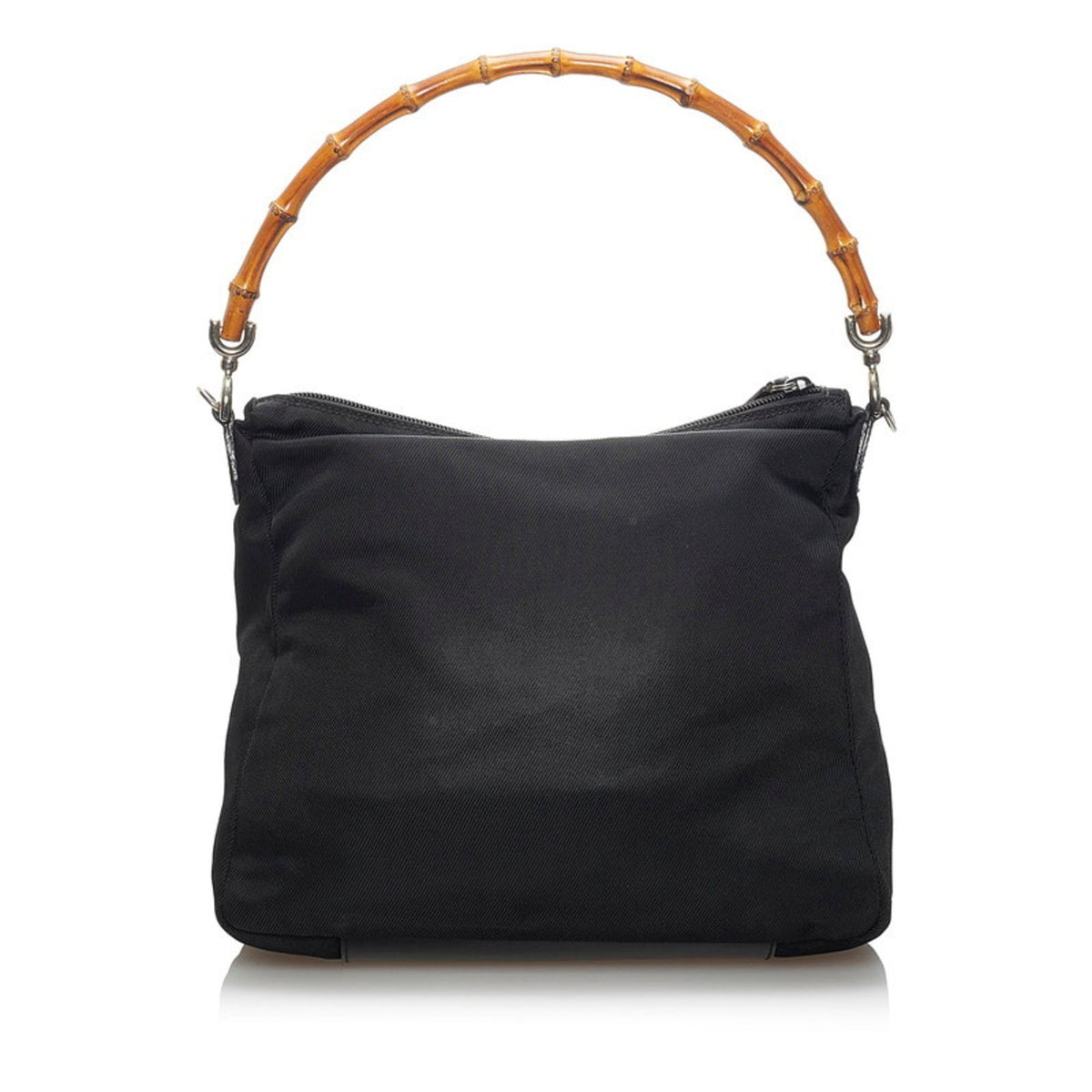 Gucci Bamboo One Shoulder Bag 000 0509 Black Nylon Leather Ladies GUCCI