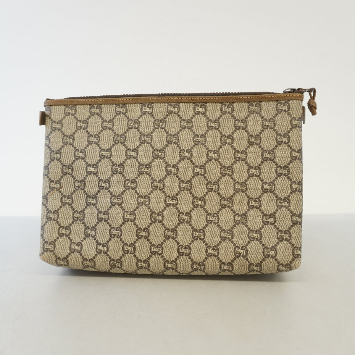 Gucci Clutch Bag GG Plus Beige Unisex