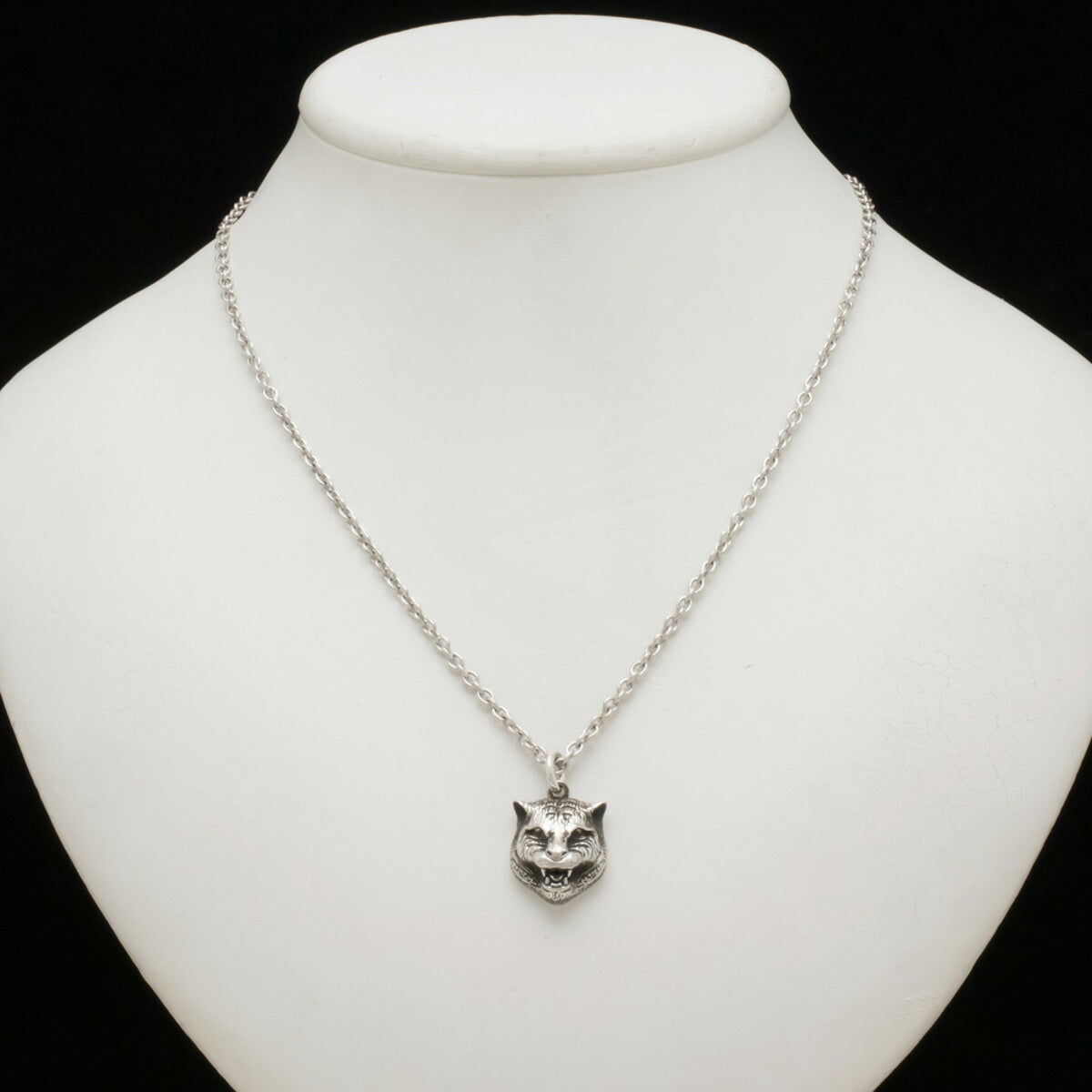 Gucci cat head necklace pendant animal motif SV925 Ag925 silver 433608