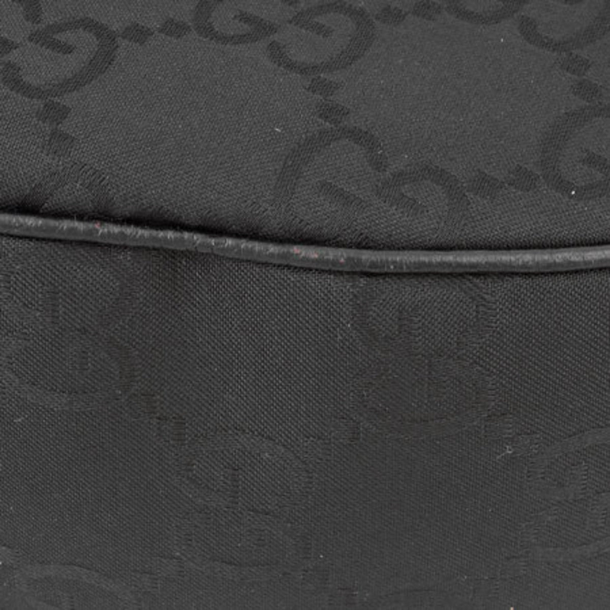 Gucci one shoulder bag GG nylon canvas leather black 257297
