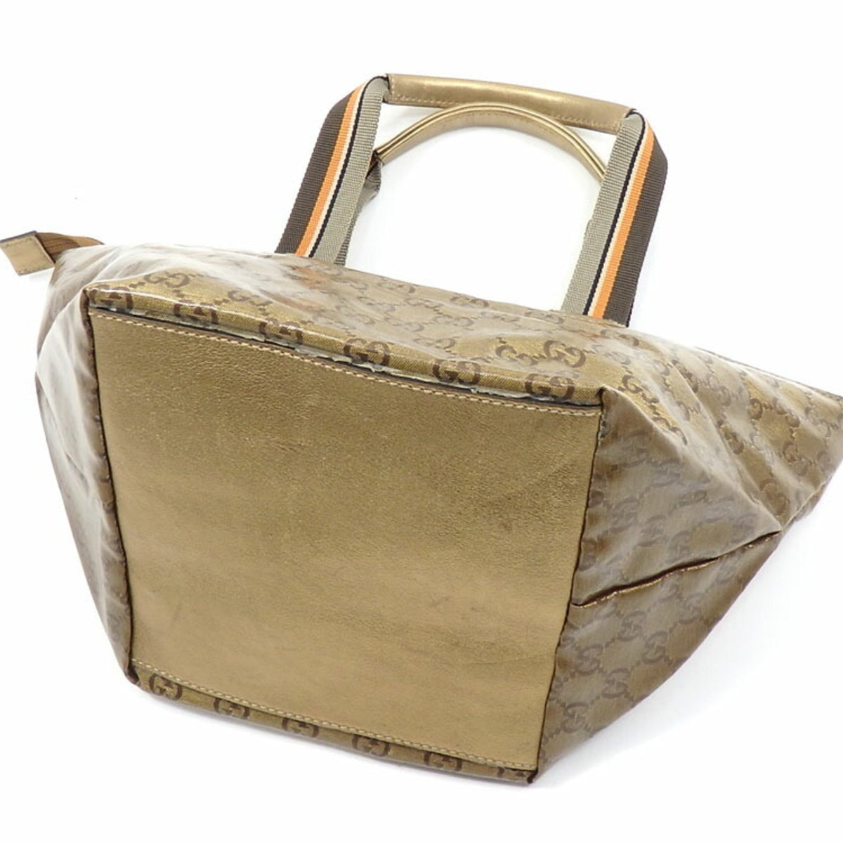 Gucci Handbag GG Crystal Ladies Gold PVC Canvas 131228