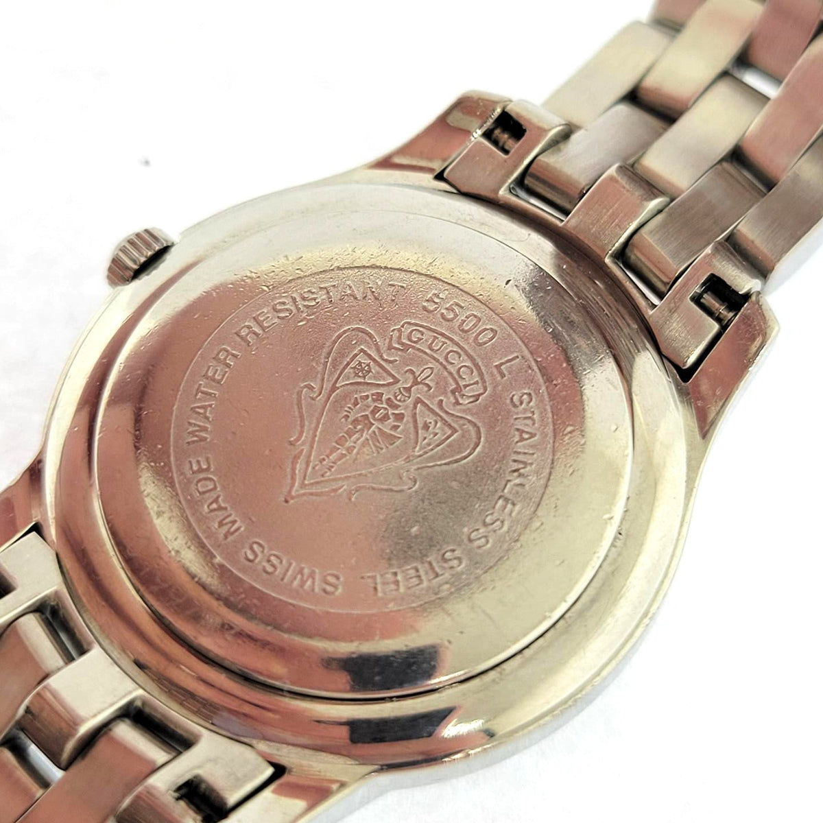 S/S Ladies Gucci watch with M.O.P and Diamond Dial
