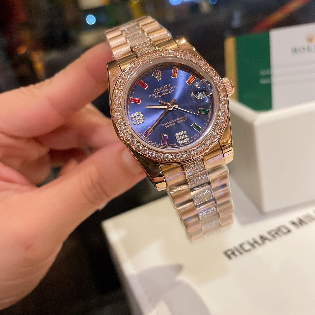 Diamond Rolex Datejust Series Classic Women's Solid
