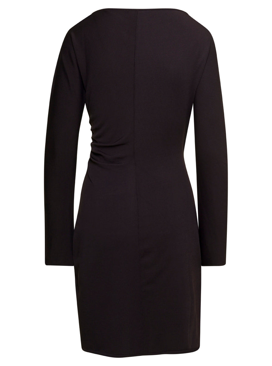 Bottega Veneta Women Mini Dark Brown With Front Cross-Over In Fluid Viscose Woman