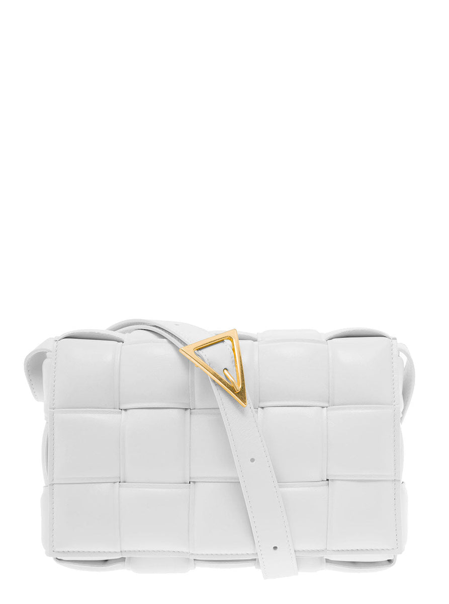 Bottega Veneta Women Bottega Veneta Woman Padded Cassette White Leather Crossbody Bag