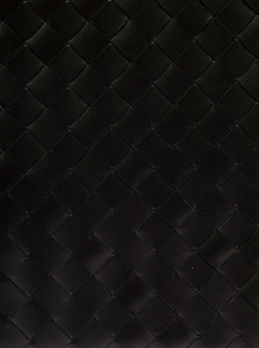 Bottega Veneta Women Black Pouch With Braided Motif In Nappa Leather With Zip Woman