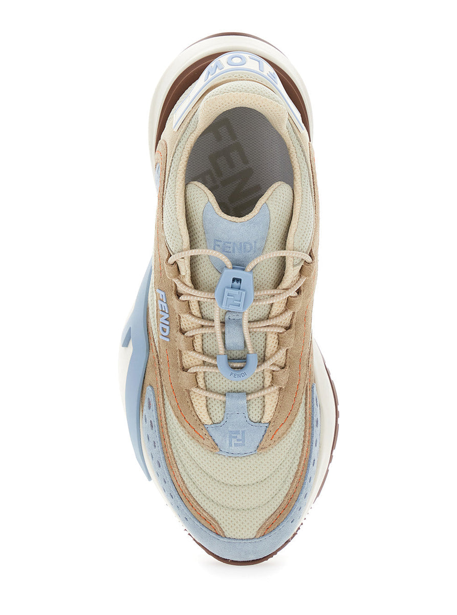 Fendi Women 'Flow' Multicolor Sneakers With Logo Label On The Back In Tech Fabric Woman