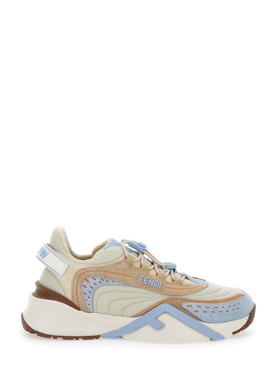 Fendi Women 'Flow' Multicolor Sneakers With Logo Label On The Back In Tech Fabric Woman
