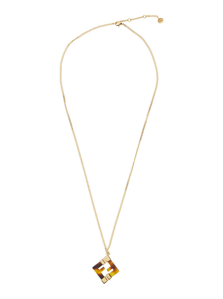 Fendi Women 'Forever' Gold-Colored Necklace With Pendant With Ff Motif In Bronze Woman
