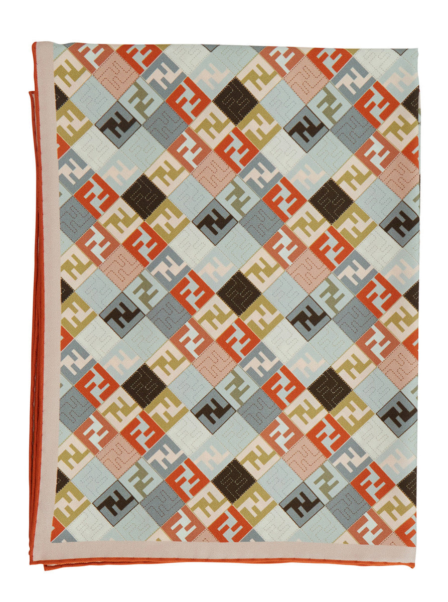 Fendi Women Multicolor Headscarf With All-Over Ff Motif In Silk Woman