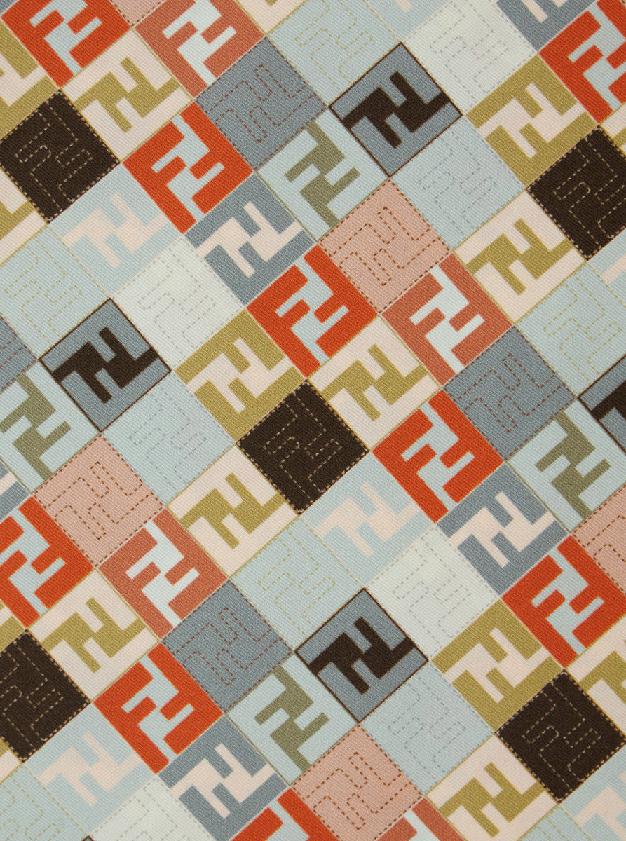 Fendi Women Multicolor Headscarf With All-Over Ff Motif In Silk Woman