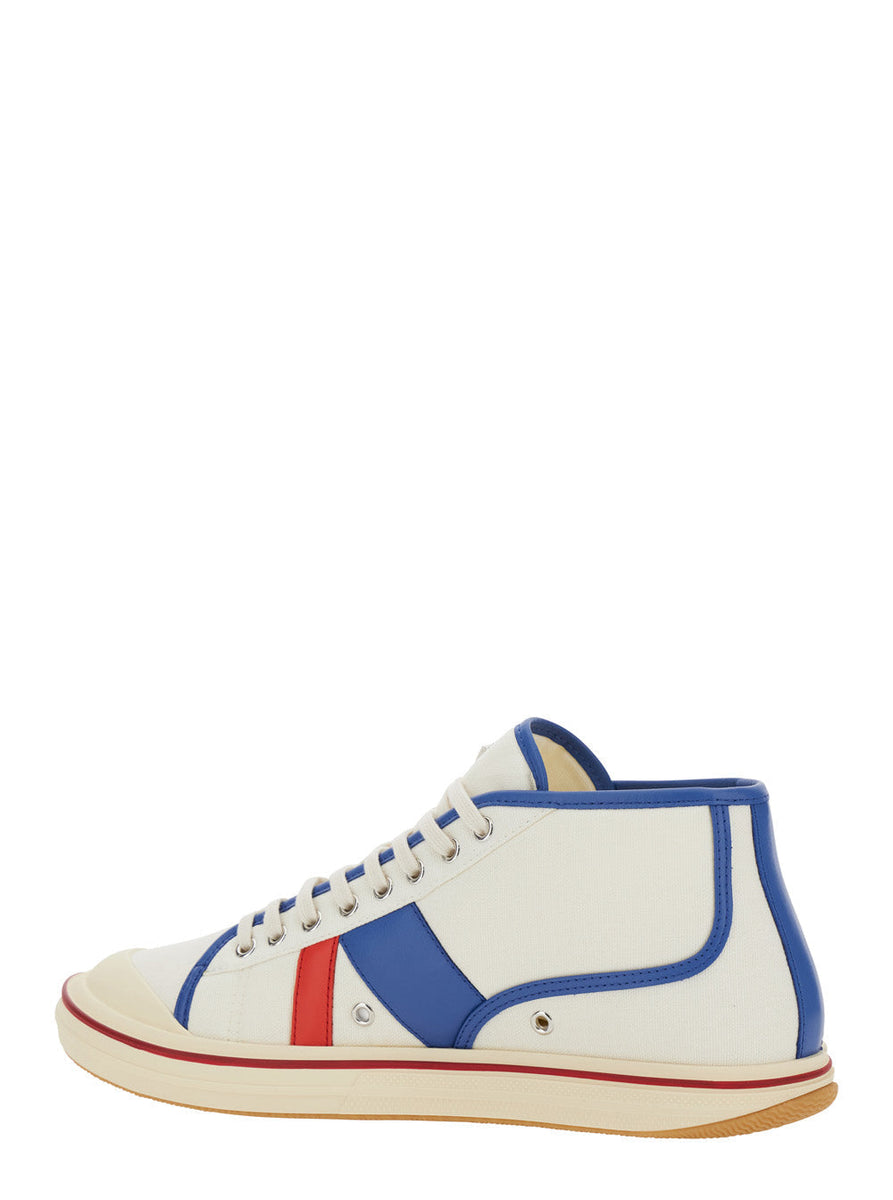 Bottega Veneta Men 'Eliot' Multicolor Sneakers With Logo Label On The Side And Leather Inserts In Cotton And Leather Blend Man