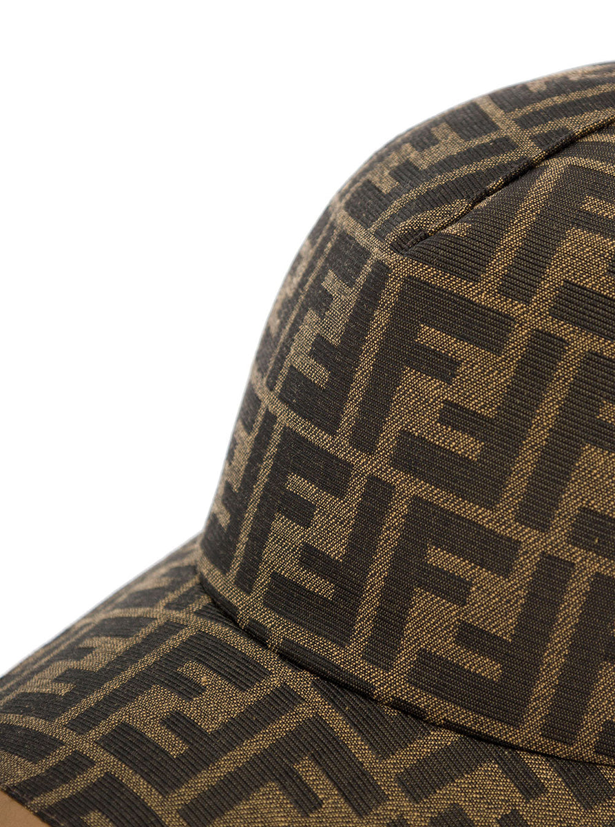 Fendi Men Brown Baseball Cap With All-Over Ff Motif Man