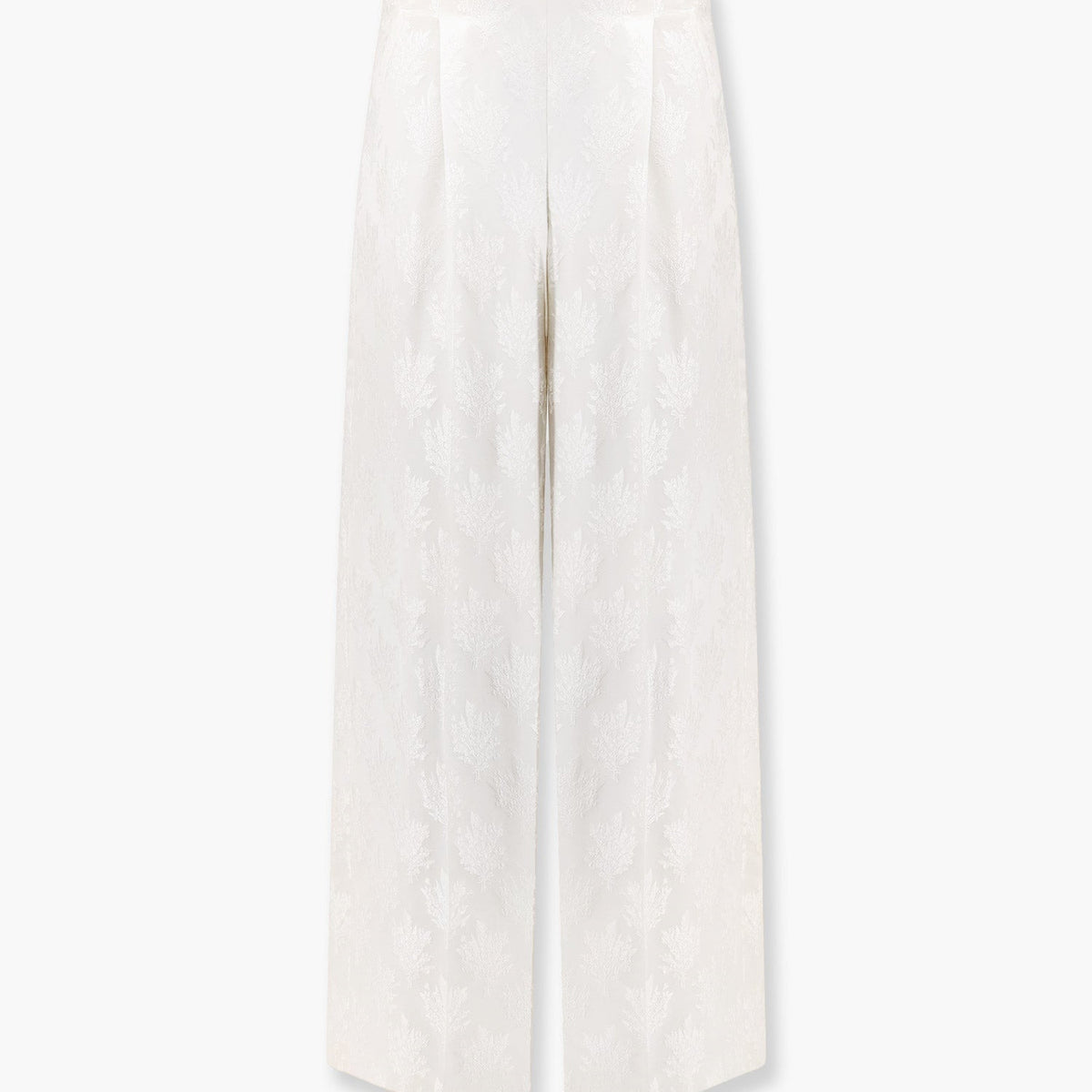 Fendi Women Jacquard Silk Trouser With Floral Motif