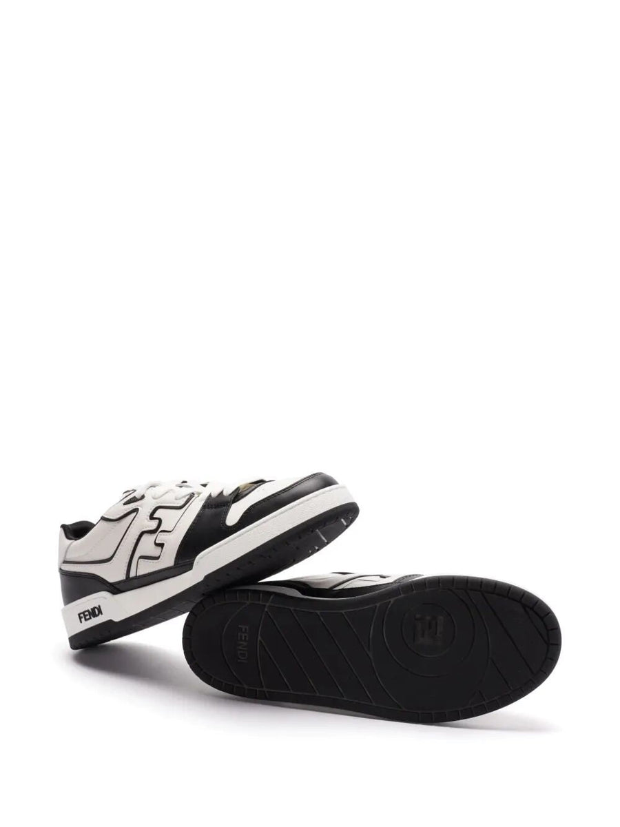 Fendi Men Leather Sneakers With Ff Lateral Logo